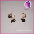 7x8mm rose gold stainless steel star and moon earstud earring